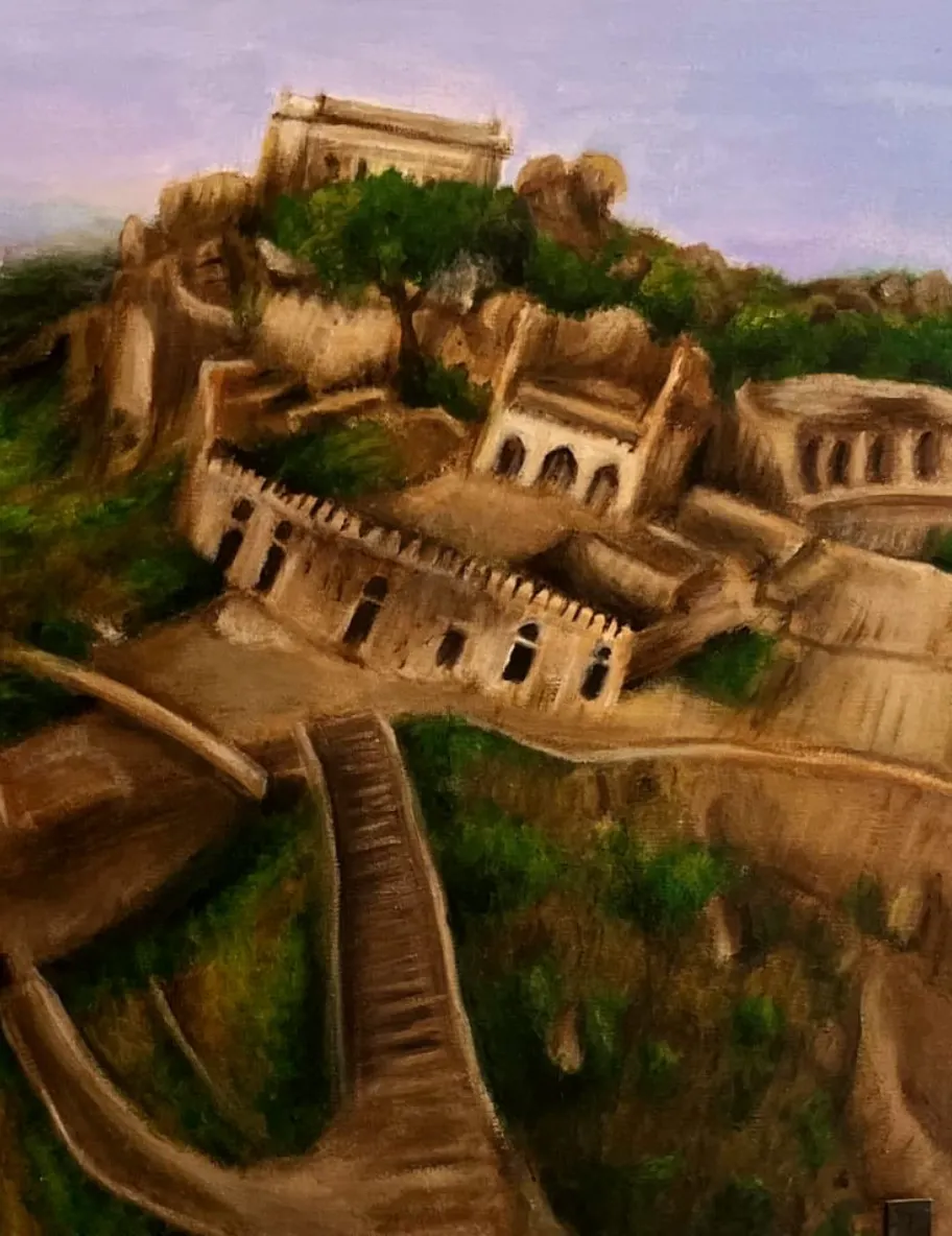 The Ancient Citadel – Majestic Landscape Painting